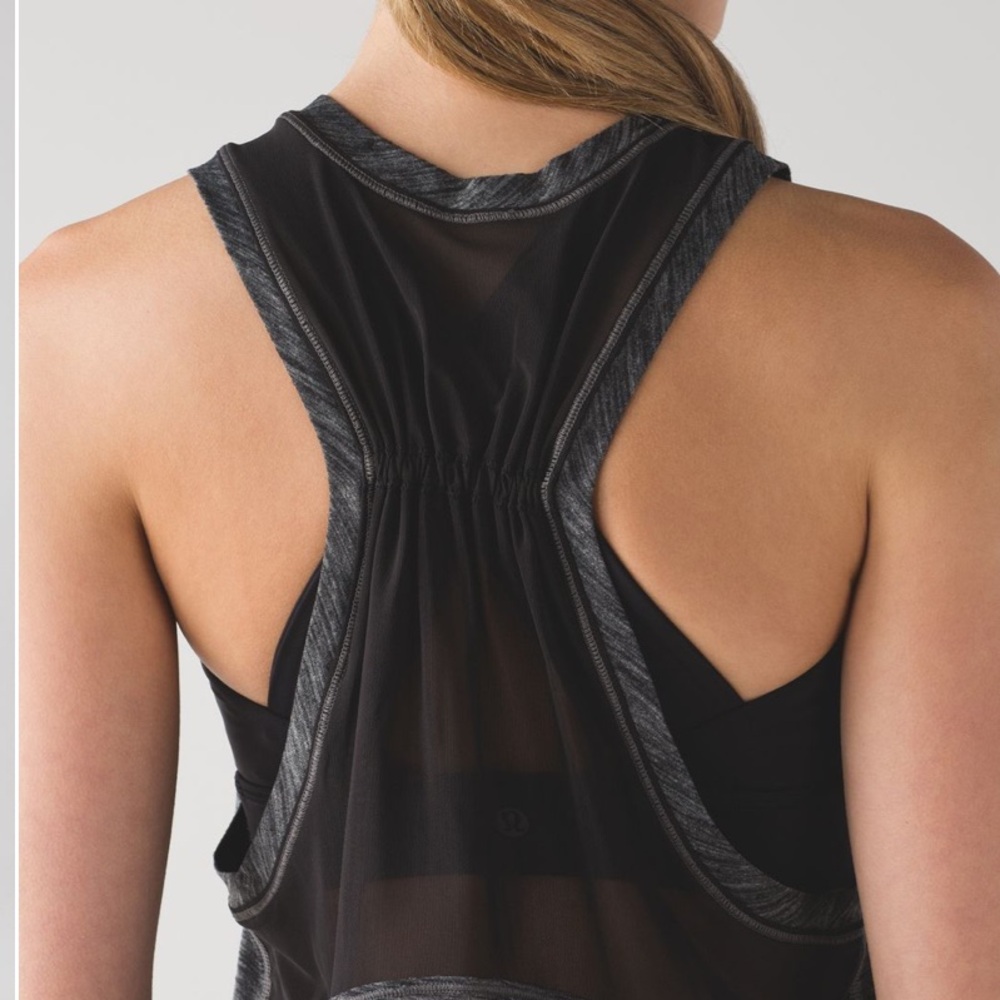 ❌CLEARANCE Lululemon Work The Circuit With Sports Bra Heathered Black Tank Top - Picture 3 of 15